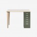 MultiDesk 105 rašomasis stalas su medinėmis kojomis ir 6 stalčiais